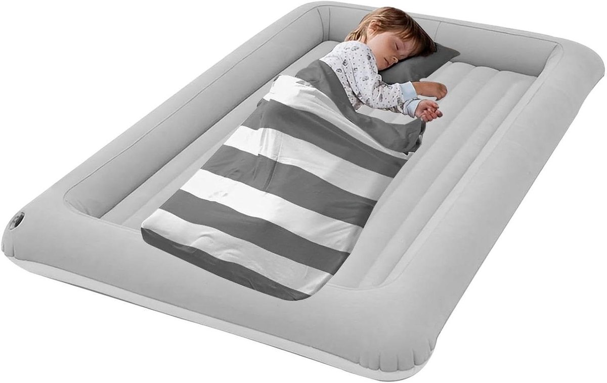 Luchtmatras Kinderen - Reisbed Opblaasbaar - Comfortabel Slapen - Veilig Ontwerp - 156 x 100 x 30 cm - Meerkleurig