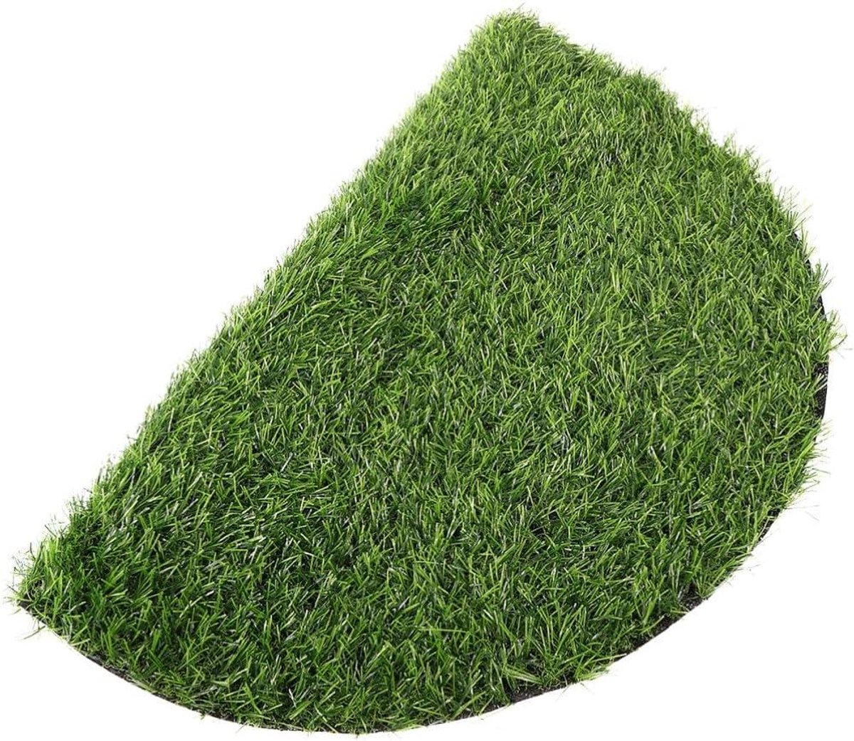 Kunstgras Ronde Mat - Nep Gras Tapijt - Decoratie Binnen Buiten - Realistisch Zacht Loopvlak - 60 cm Diameter - Groen