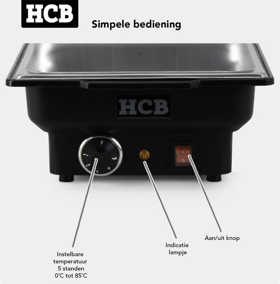 HCB® - HCB Elektrische chafing dish - 1/1 GN - 65 mm - 230V - 3.9 kg - 3469 — afbeelding 2