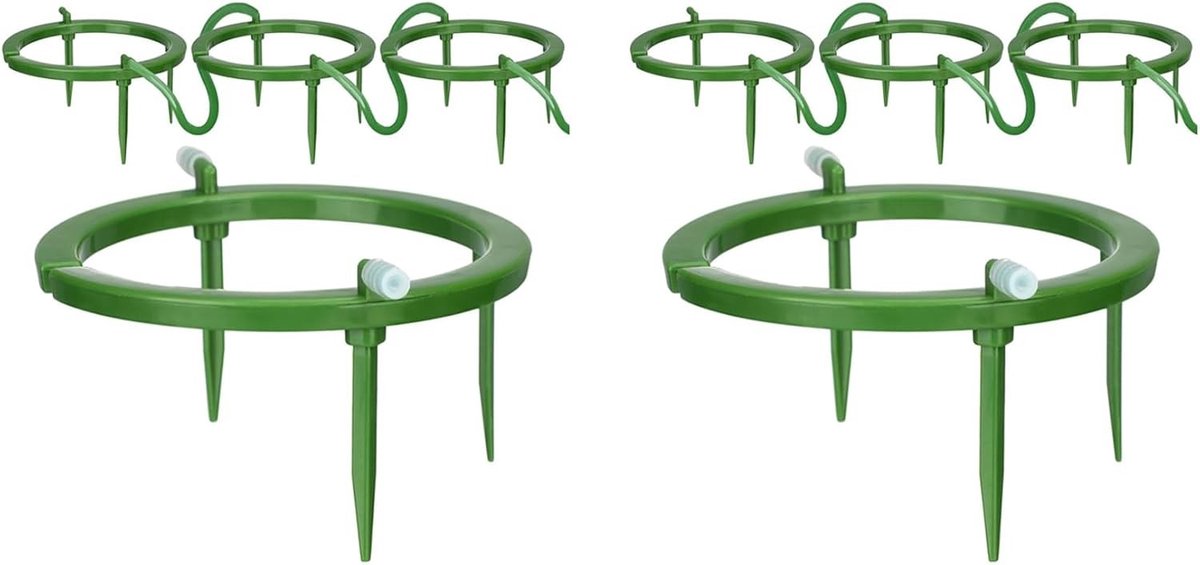 Set van 8 waterringen met 5 B, 3 beensteunen en druppelstraler voor optimale tuinirrigatie met afneembare inzetstukken en weerhaken