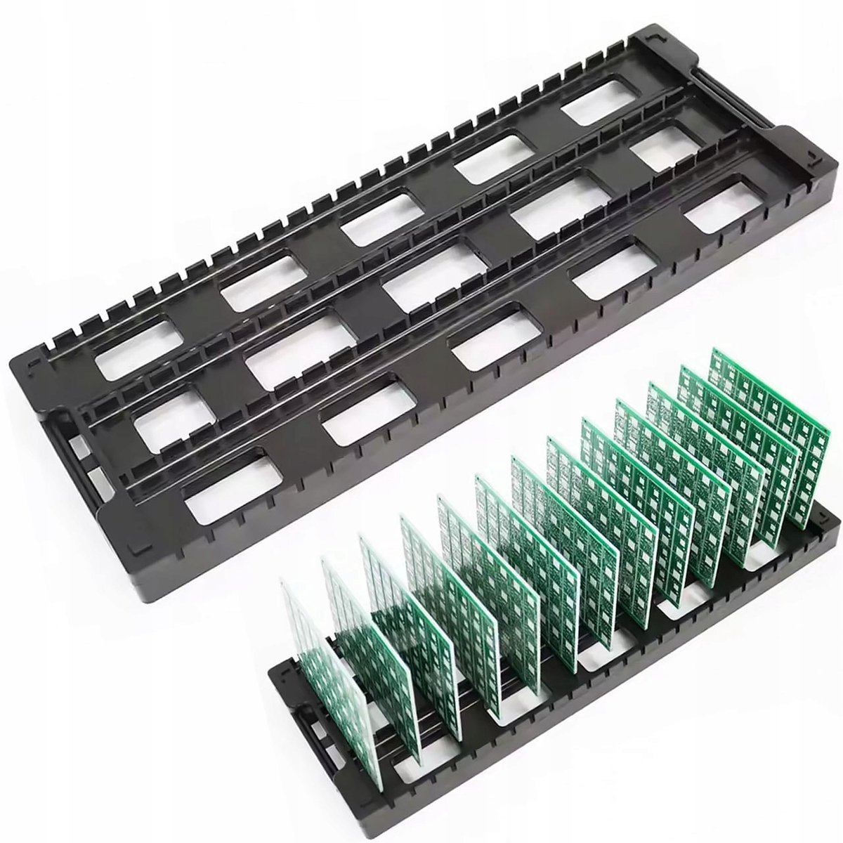 Rosfix ESD Standaard voor Printplaten - Antistatisch Beschermend - 43x14 cm, 25 Vakken