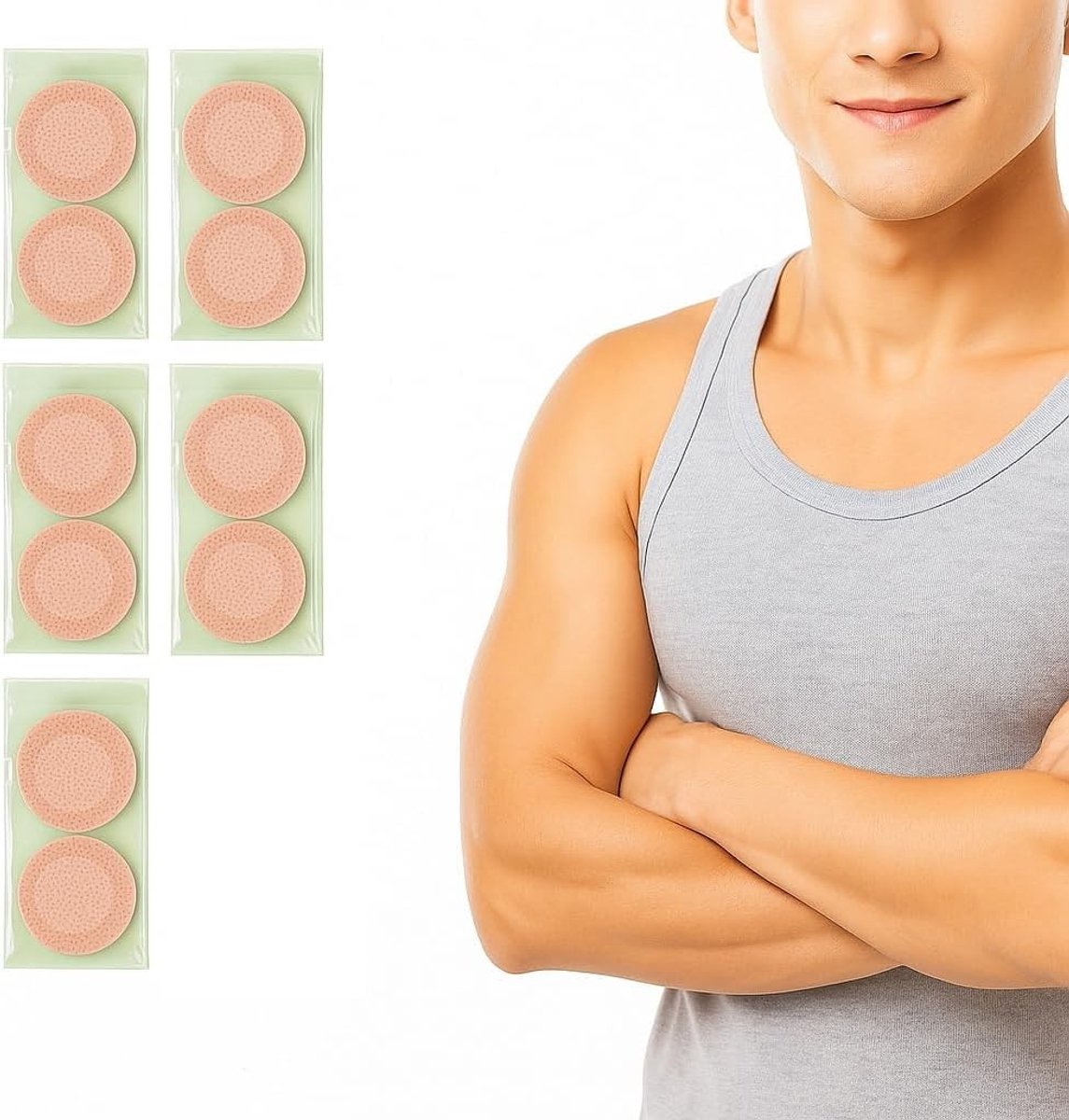 Nipple covers voor mannen - 200 stuks - ademende en comfortabele tepelpads van 45 mm - ideaal voor hardlopen, fietsen en dagelijks gebruik