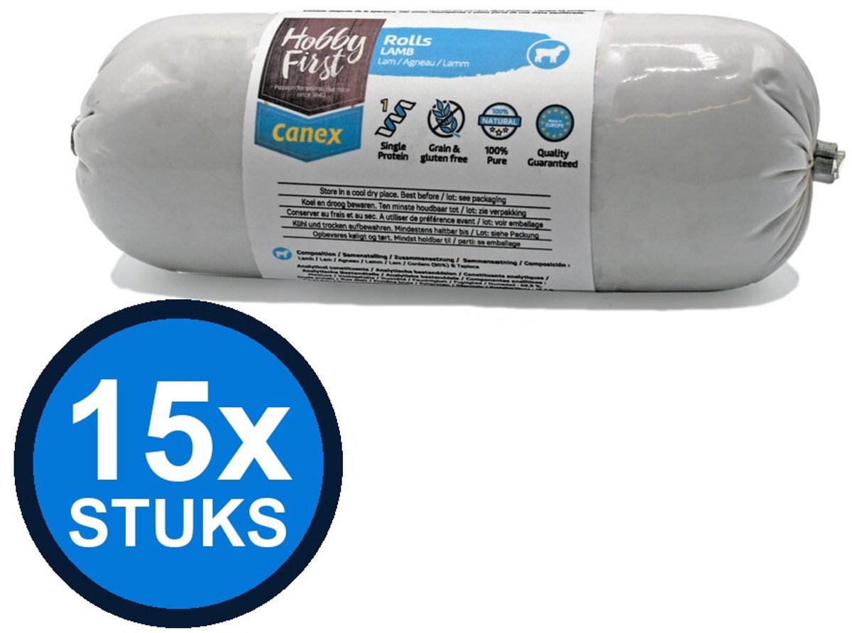 12x Hobby First Canex high protein roll lamb 400gr