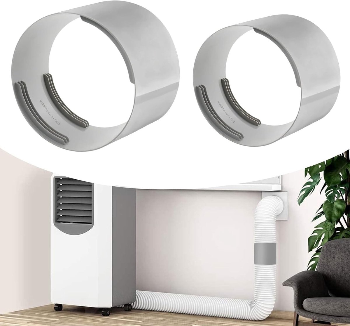 Afvoerslang airco - 150/130 mm - Slangverlengkoppeling van ABS - Universele afvoerslangadapter voor airconditioning
