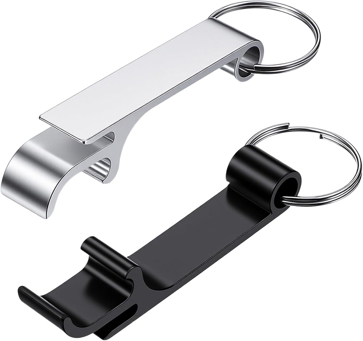 2 Stuks Sleutelhanger Flesopener van Aluminium - Mini Multifunctionele Flesopener voor Feestjes, Kamperen en Barbecue