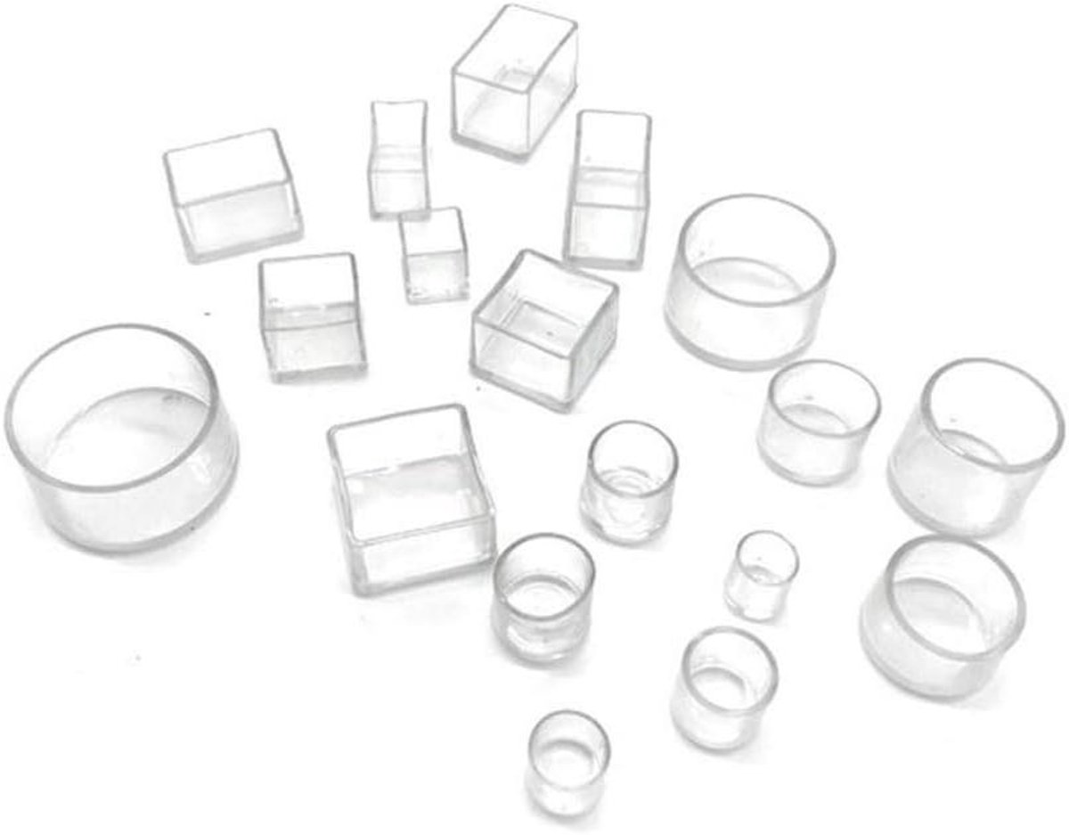 Stoelpootdoppen - Meubeldopjes Vloerbeschermers - Meubels Beschermen - Zacht Siliconen Rubber - 19 mm - Transparant