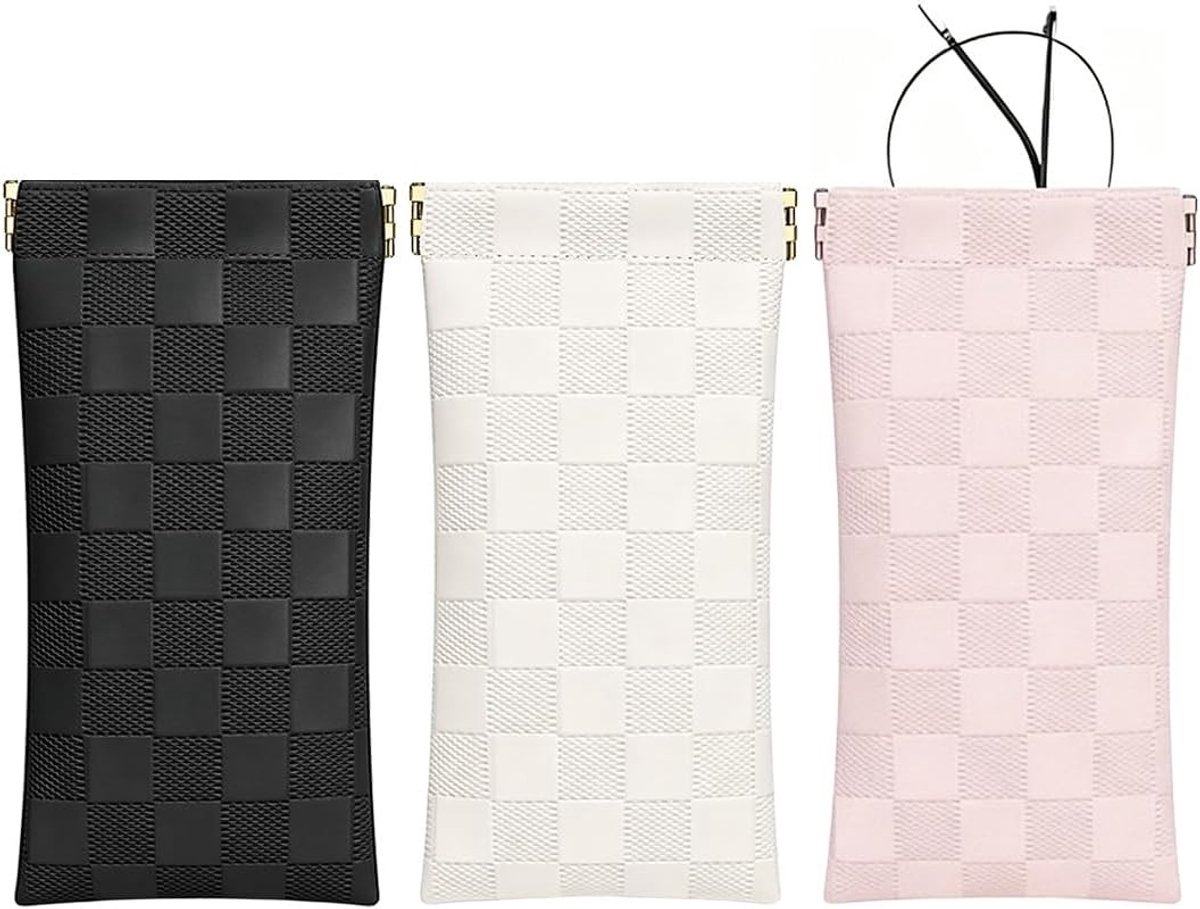3-delige zelfsluitende magnetische opbergtas voor brillen en zonnebrillen, ideaal voor heren en dames