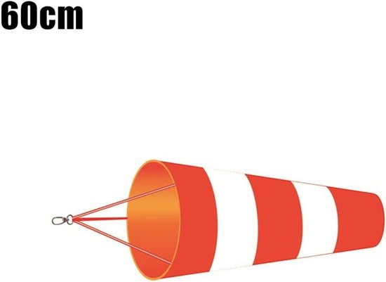 1 Stuk Rode en Witte Windsock van Rip-Stop Polyester voor Windmeting, Geschikt voor Luchthavens, Boerderijen en Buitenactiviteiten — afbeelding 4
