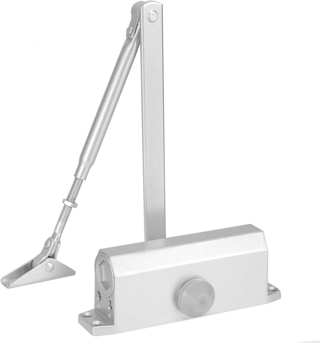 Deurdranger Hydraulisch - Automatische Deurstopper - Soepel Deuren Sluiten - Verstelbare Telescopische Arm - Draagvermogen 65KG - Aluminiumkleur