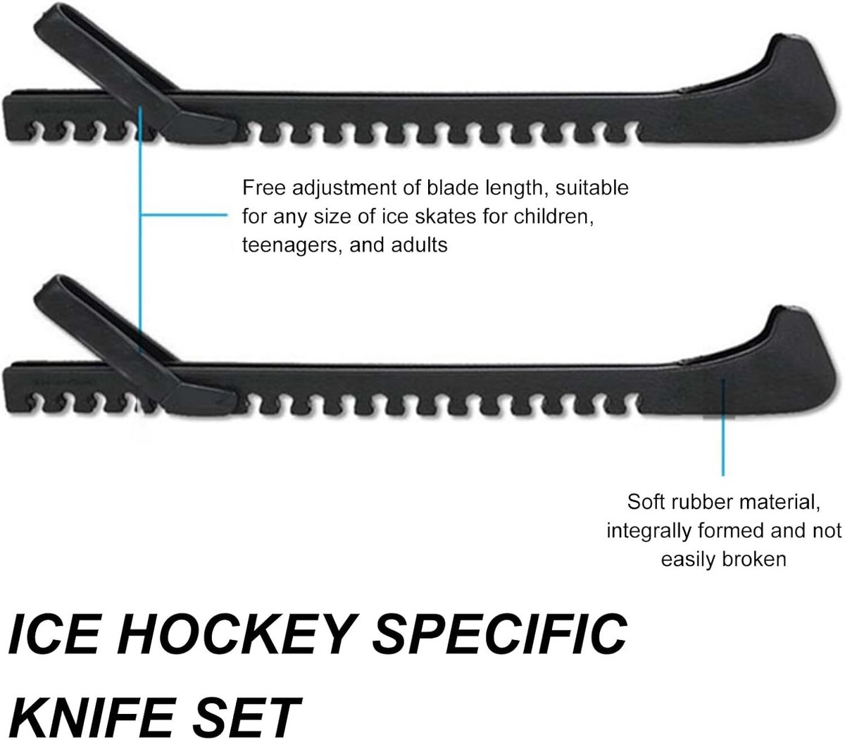 Verstelbare Splash Guard voor Schaatsen en IJshockeyschaatsen - Bescherming voor Kinderen en Volwassenen, 2 Stuks, Zwart, Kunststof