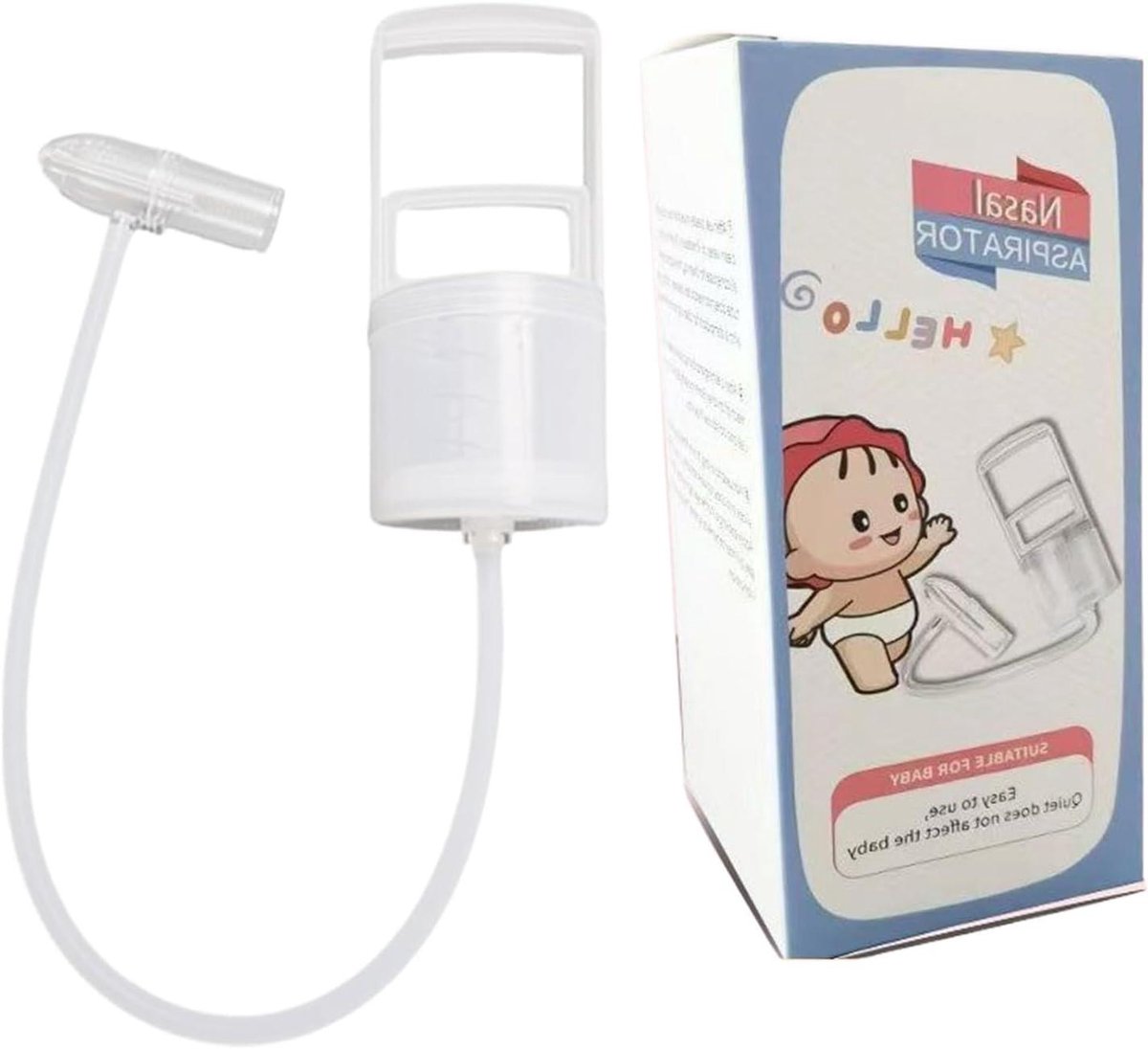 Baby Neusreiniger - Snotzuiger Baby - Baby Gezond Houden - Terugstroom Beveiliging - 20 x 11 x 10 cm - Wit
