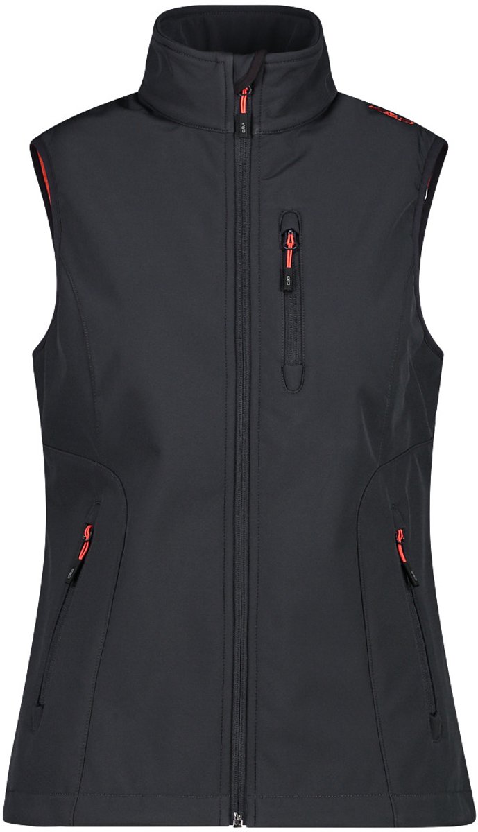 Dames softshell mouwloos jack CMP Zwart