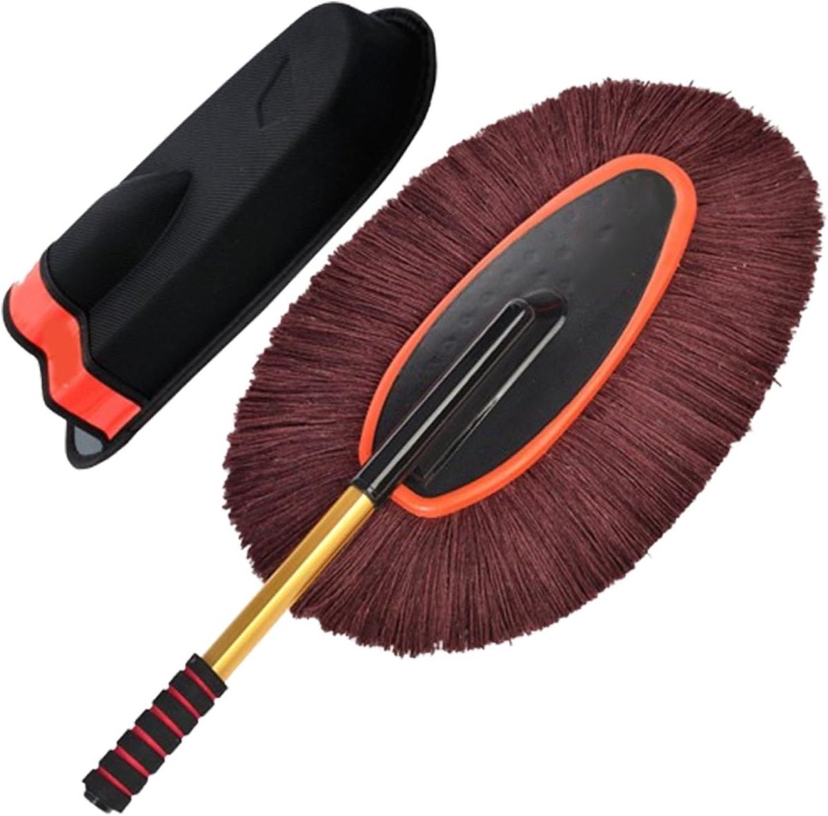Autowasborstel - Auto Schrobborstel Voertuig - Buiten Reinigen - Intrekbaar Handvat - 53.4 cm - Bruin