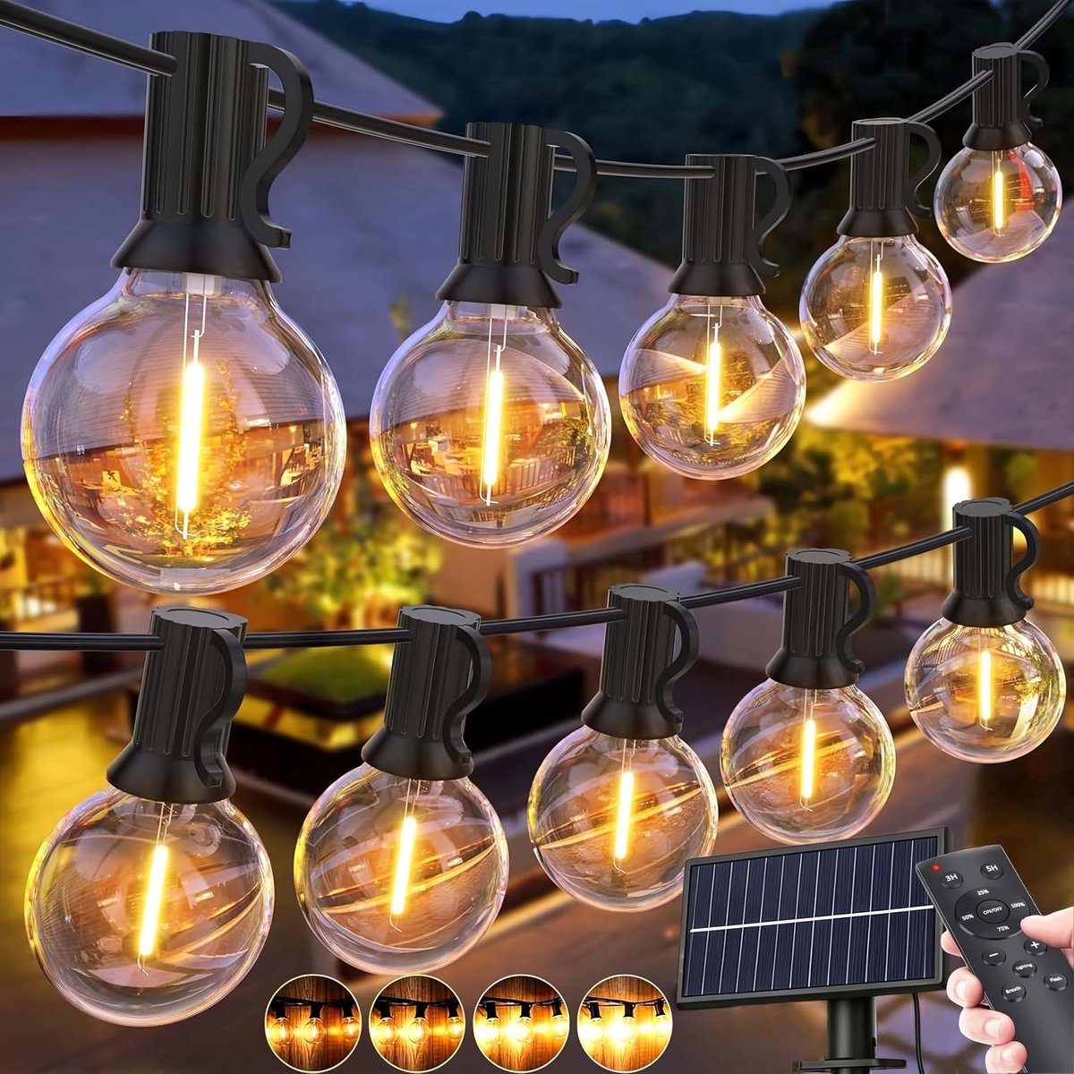 Parasolverlichting - Warm Wit - 30 Meter - Solar LED Slinger met 42 Lampen - Waterdichte Buitenverlichting