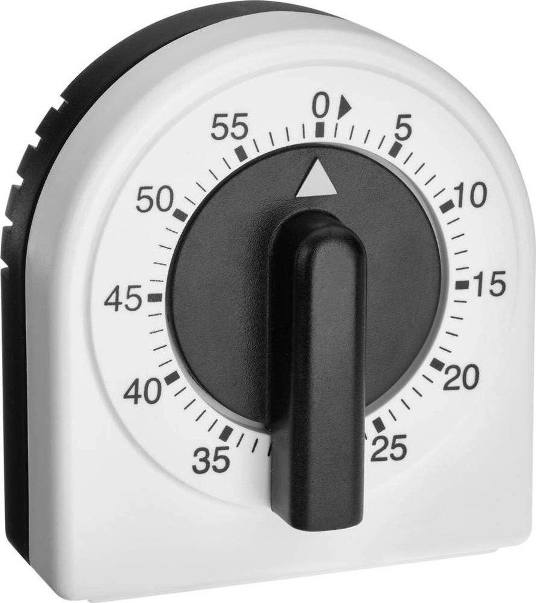 Pomodoro timer - Zwart/Wit - 60 x 66 x 40 mm - Mechanische Analoge Keukentimer - Voor Koken en Tijdmanagement
