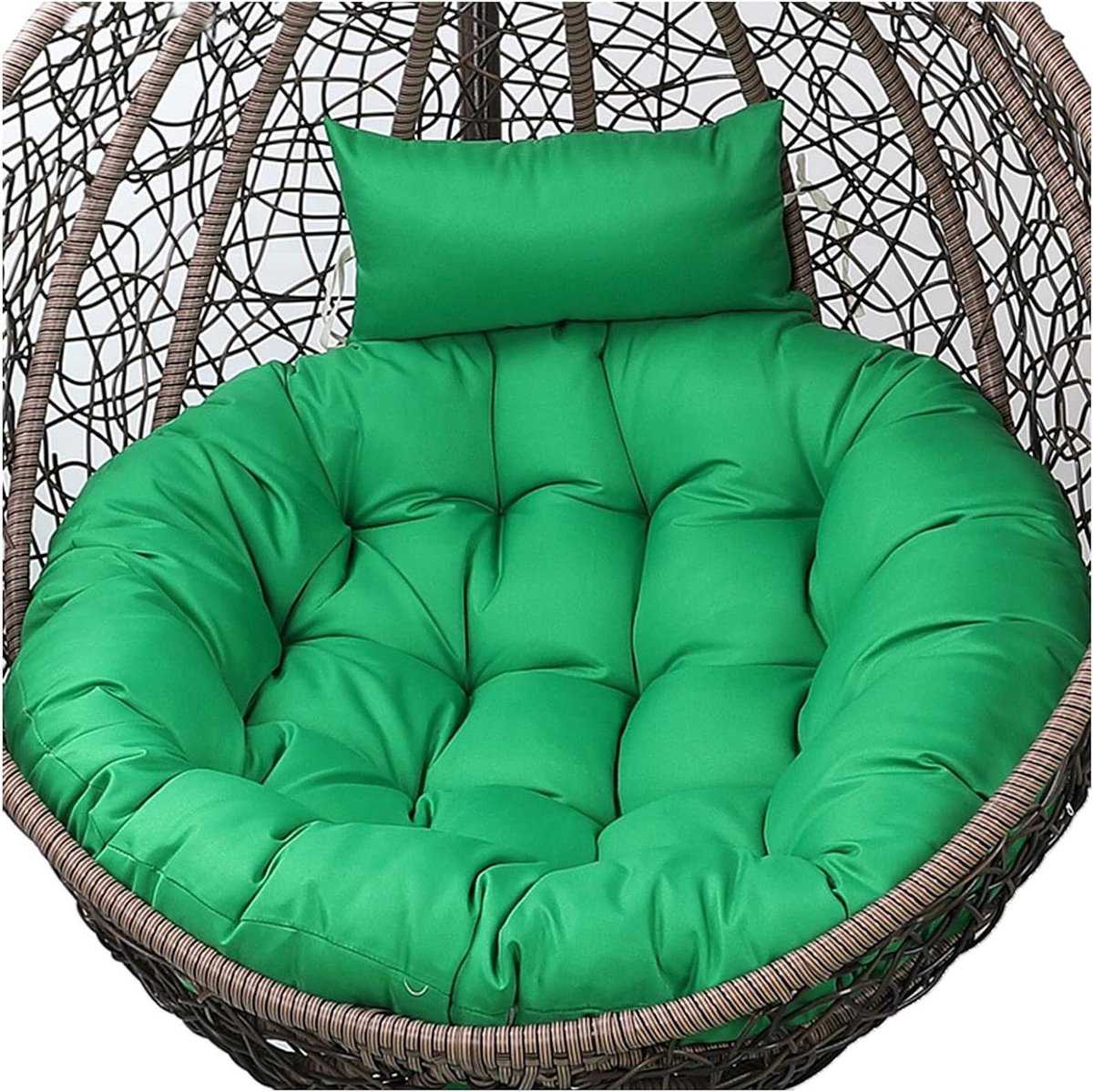 Eierstoel Kussen - Hangstoel Kussen - Ontspannen in de tuin - 15cm Dikke Vulling - Diameter 120 cm - Groen