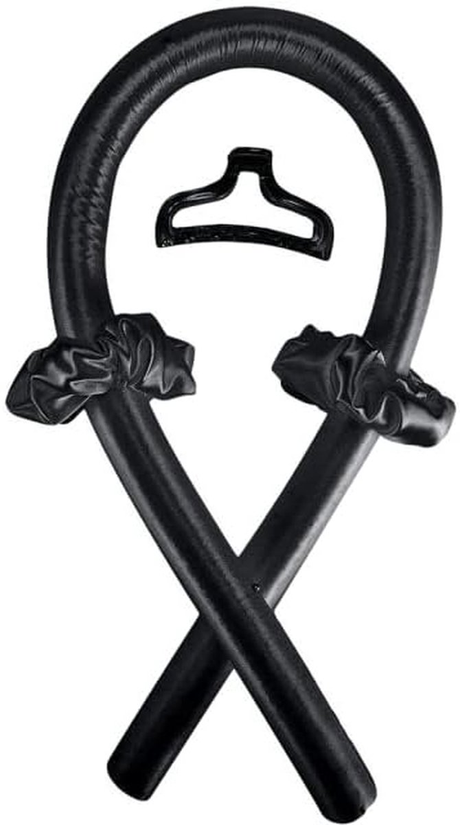 Hittevrije Krulband - Haarroller Kruller - Haar Krullen - Zonder Hitte Schade - 2.5cm x 100cm - Zwart