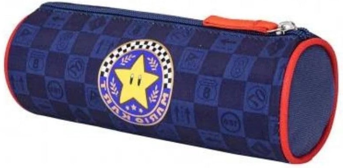 Pennenetui Kinderen - Etui Jongens - School Organisatie - Mario Cartoon Patroon - 23.4 cm - Blauw