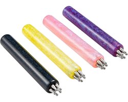 Nail Art Dotting Pennen - Bloem Teken Tool - Nagels Versieren - Vijf Bloemblaadjes Tips - 4 Stuks - Paars