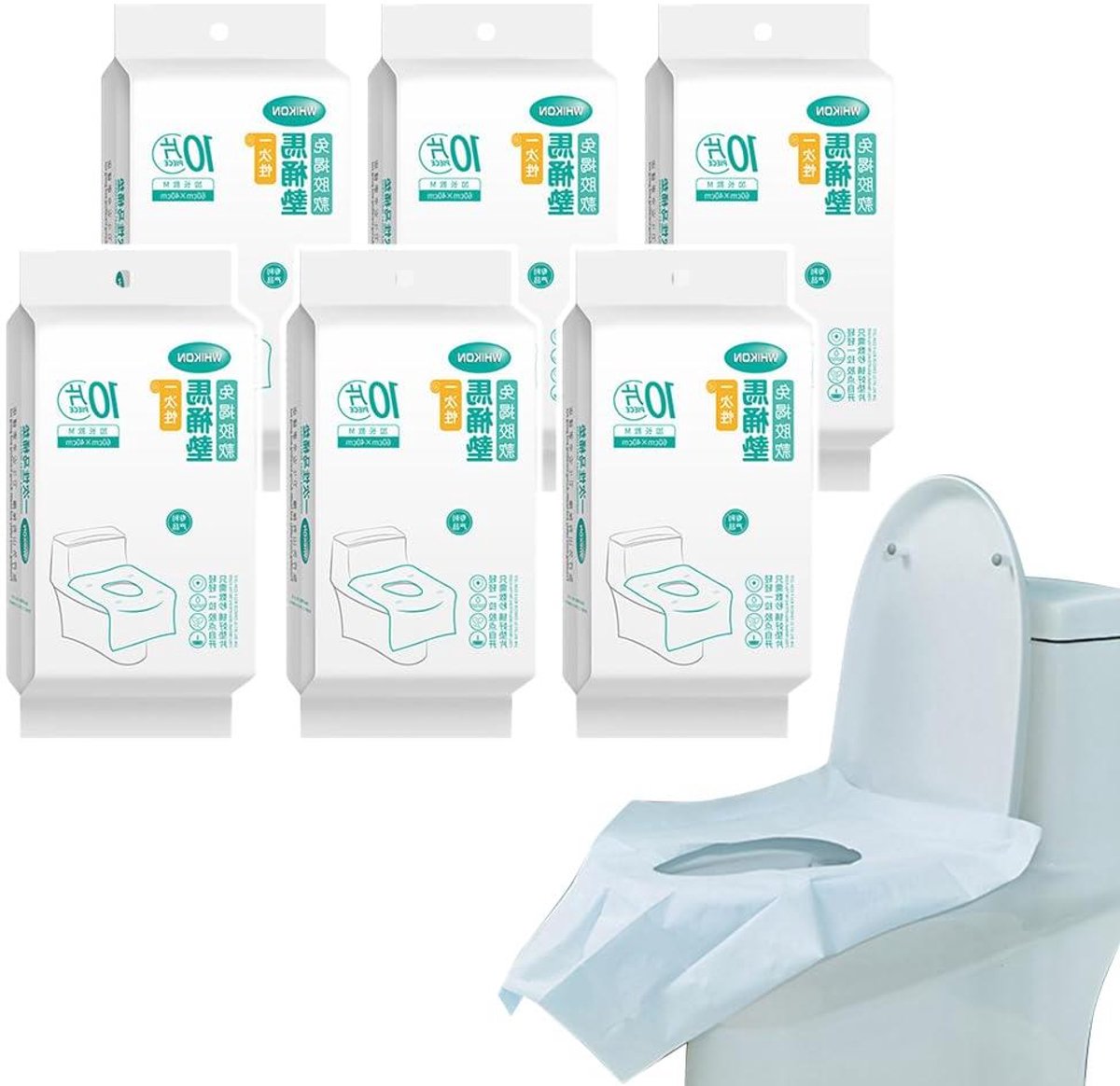 Wegwerp Toiletbril Covers - Toilet Seat Covers - Hygiënisch Reizen - Waterdicht & Onbreekbaar - 60 stuks - Blauw