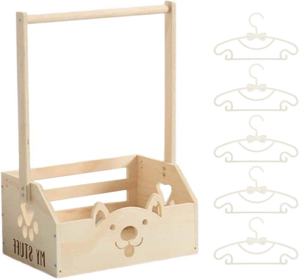 Baby Opbergkast - Babykast Kinderkamer - Baby Spullen Organiseren - Dierlijke Uitsnijdingen - 51x34.4x23cm - Enkel