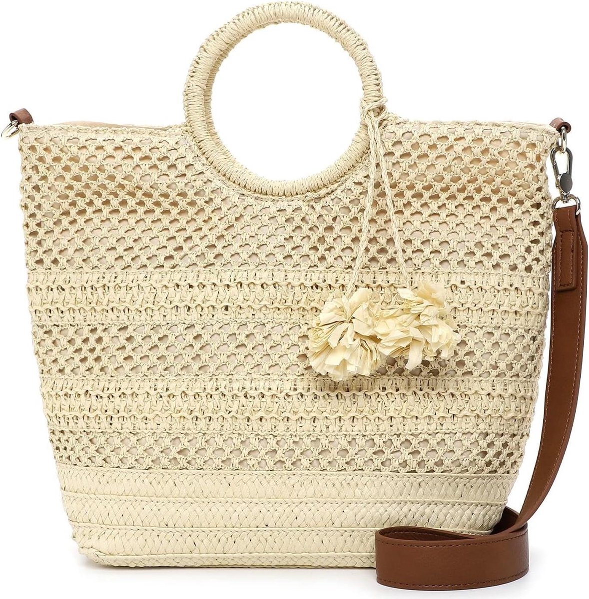 Dames Handtas - Schoudertas Shopper - Dagelijks Gebruik - Veelzijdige Draagmogelijkheden - 37x31x14 cm - Beige