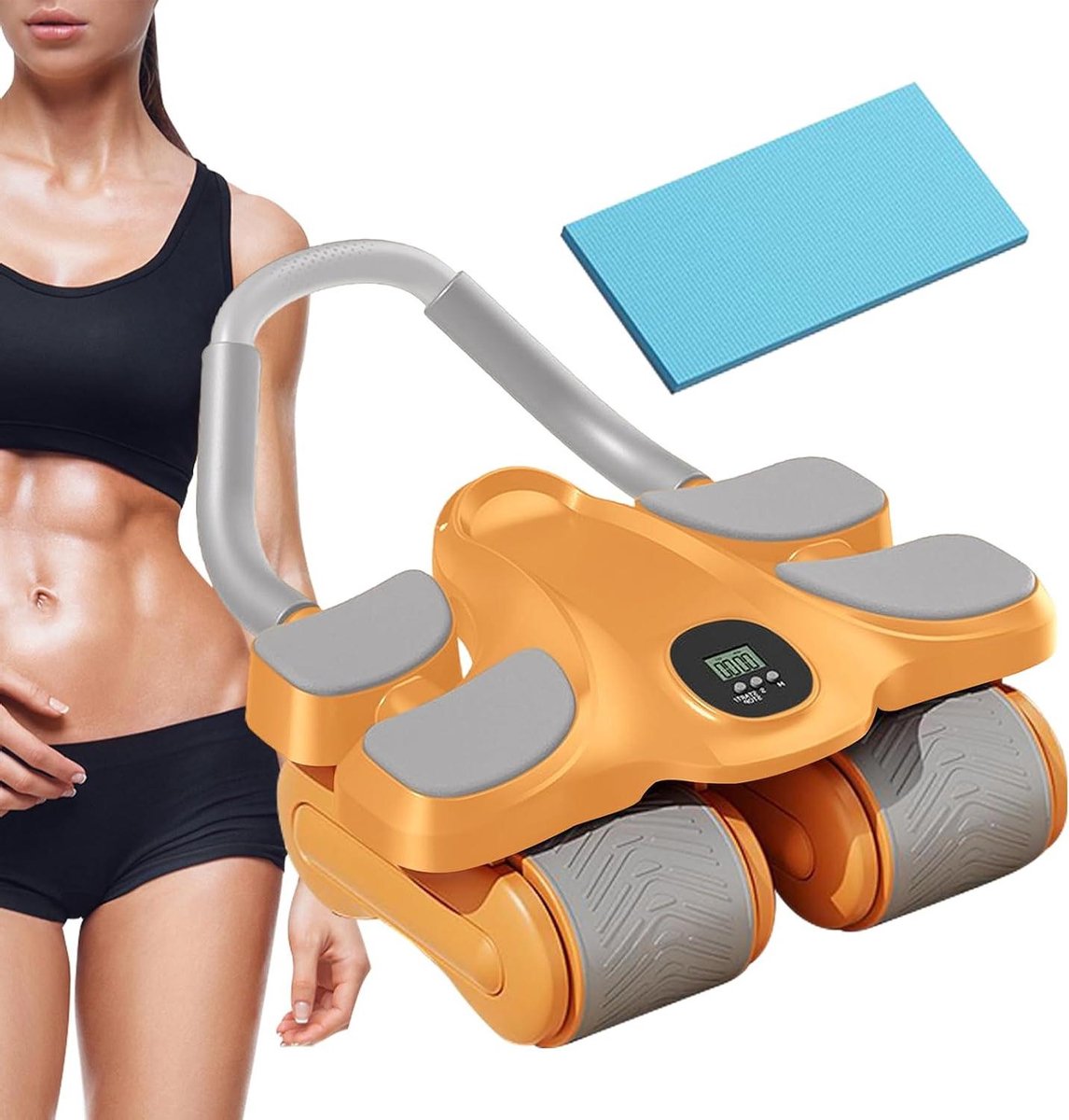 Ab Roller Wiel - Buikspierwiel Core Trainer - Thuis Krachttraining - Auto Rebound Functie
