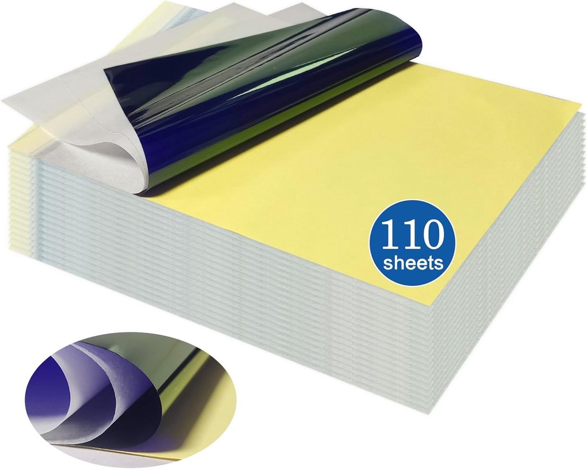Transferpapier voor tattoo-overdracht - 110 stuks A4 formaat, 4-laags ontwerp voor zelfontworpen patronen en stencils