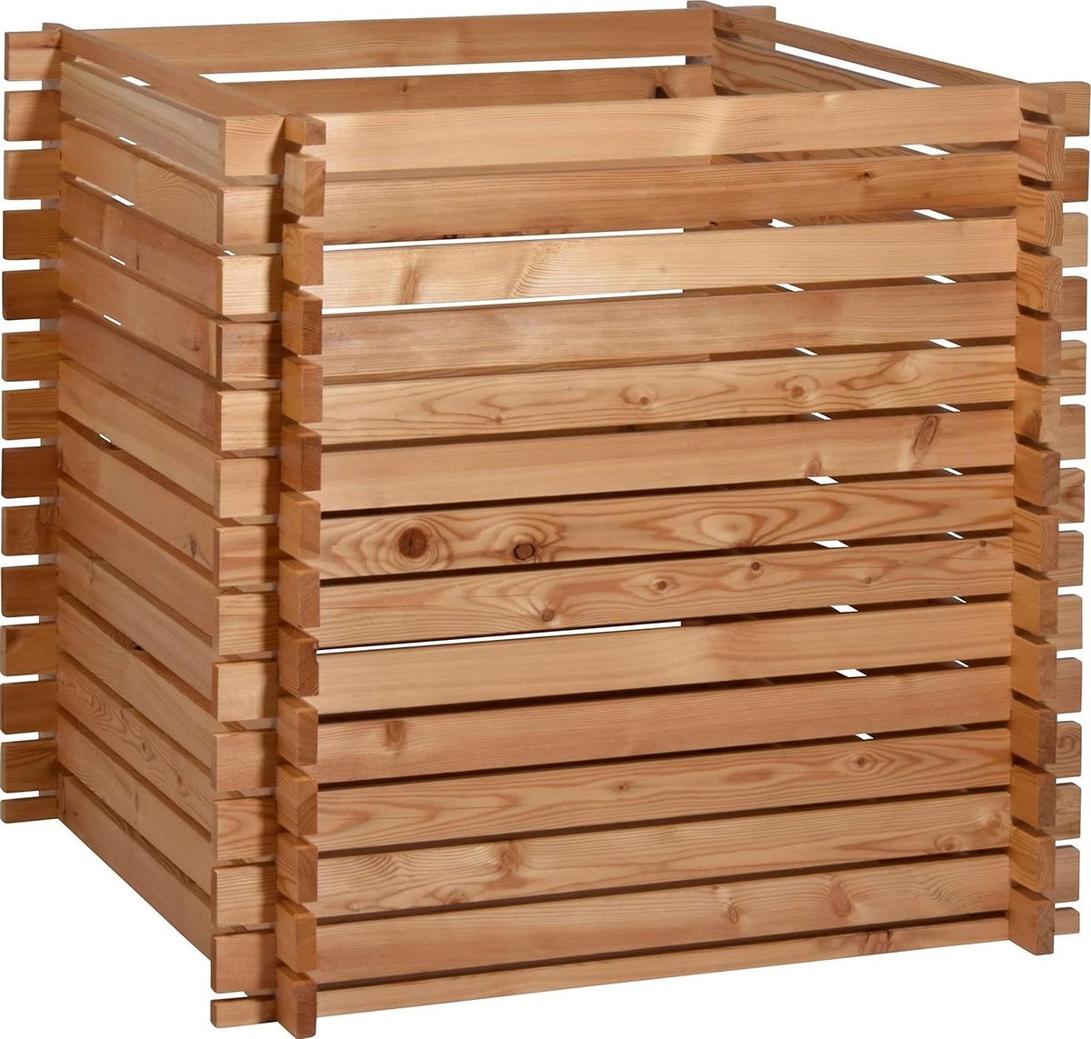 Compostbak Hout - Composthoop Bak - Afval Verwerken - FSC Gecertificeerd - 79 x 79 x 79 cm - Naturel