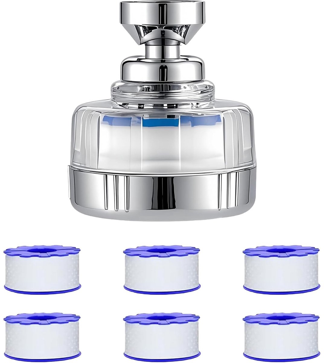 Omgoods - 360° Draaiende Waterfilter met 6 PP Katoen Filterelementen