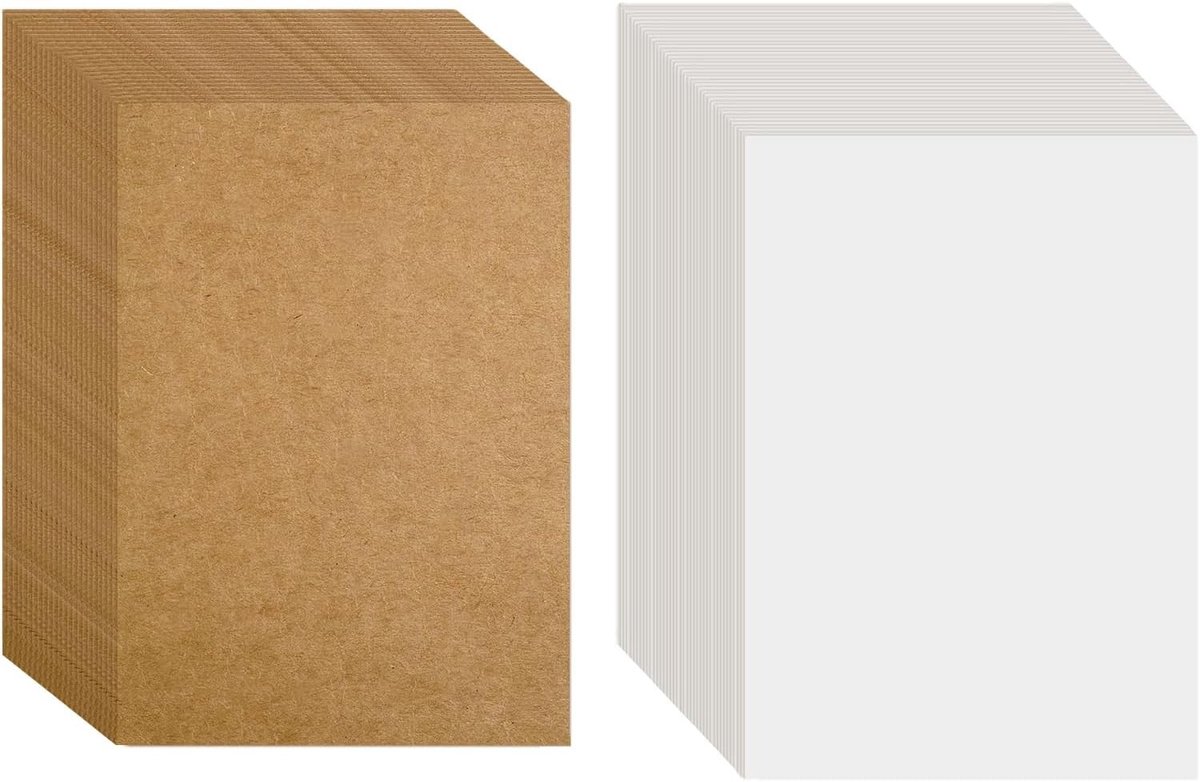 100 Stuks Lege Kraftpapier Kaarten 14.5 x 9.5 cm - Creatief Knutselmateriaal 350gsm voor DIY Projecten en Ambachten
