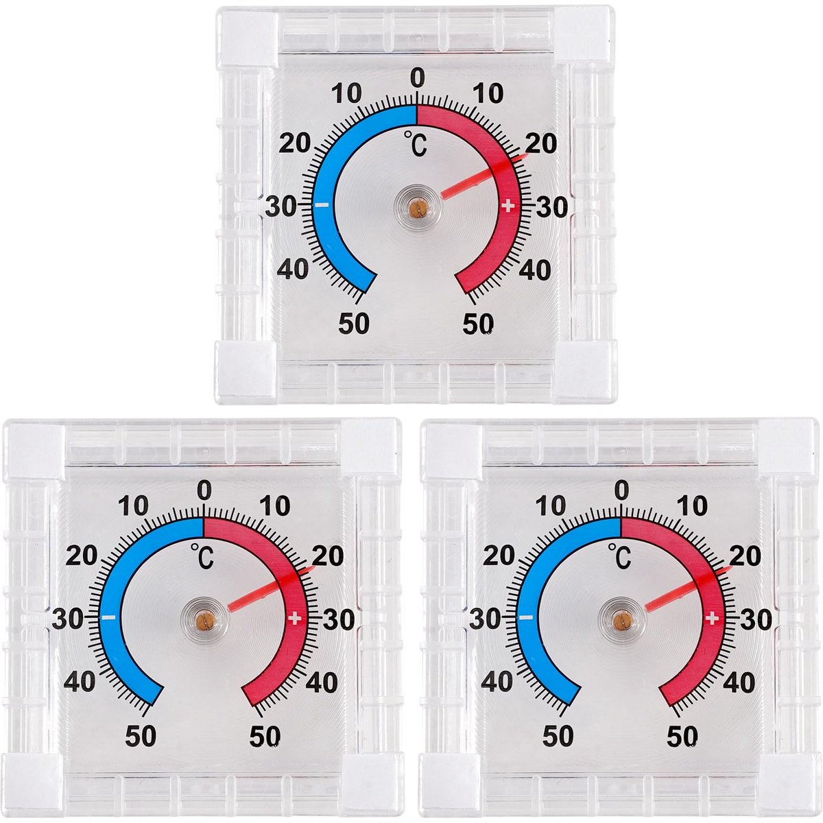 Set van 3 Zelfklevende Buitenthermometers voor Venster