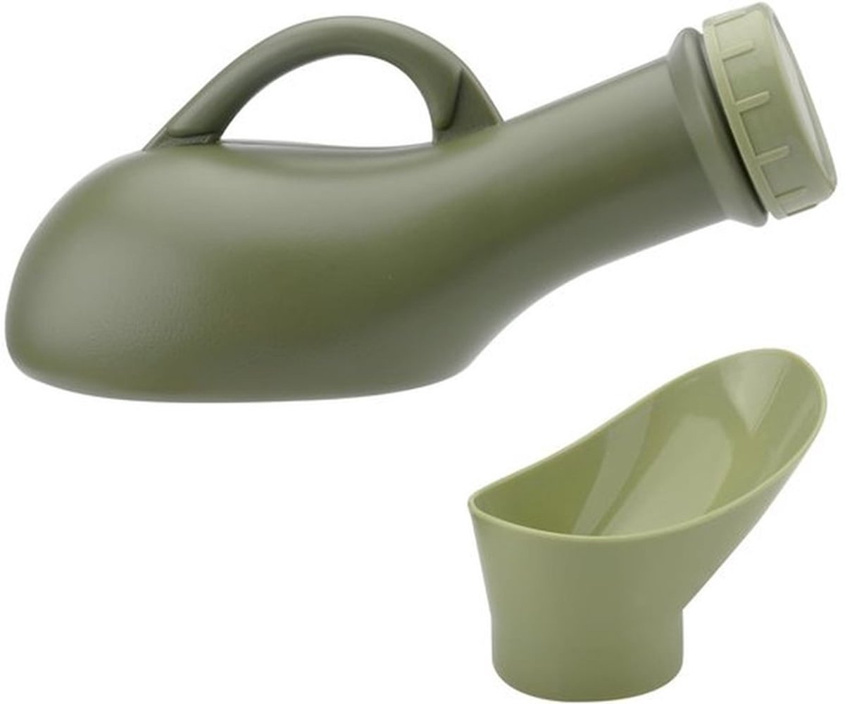 Urinefles voor Mannen - Draagbare Urinefles 1 Liter - Noodgevallen - Hygiënisch - Eenvoudig te Reinigen - Plat Gebruik - Pinkelfles