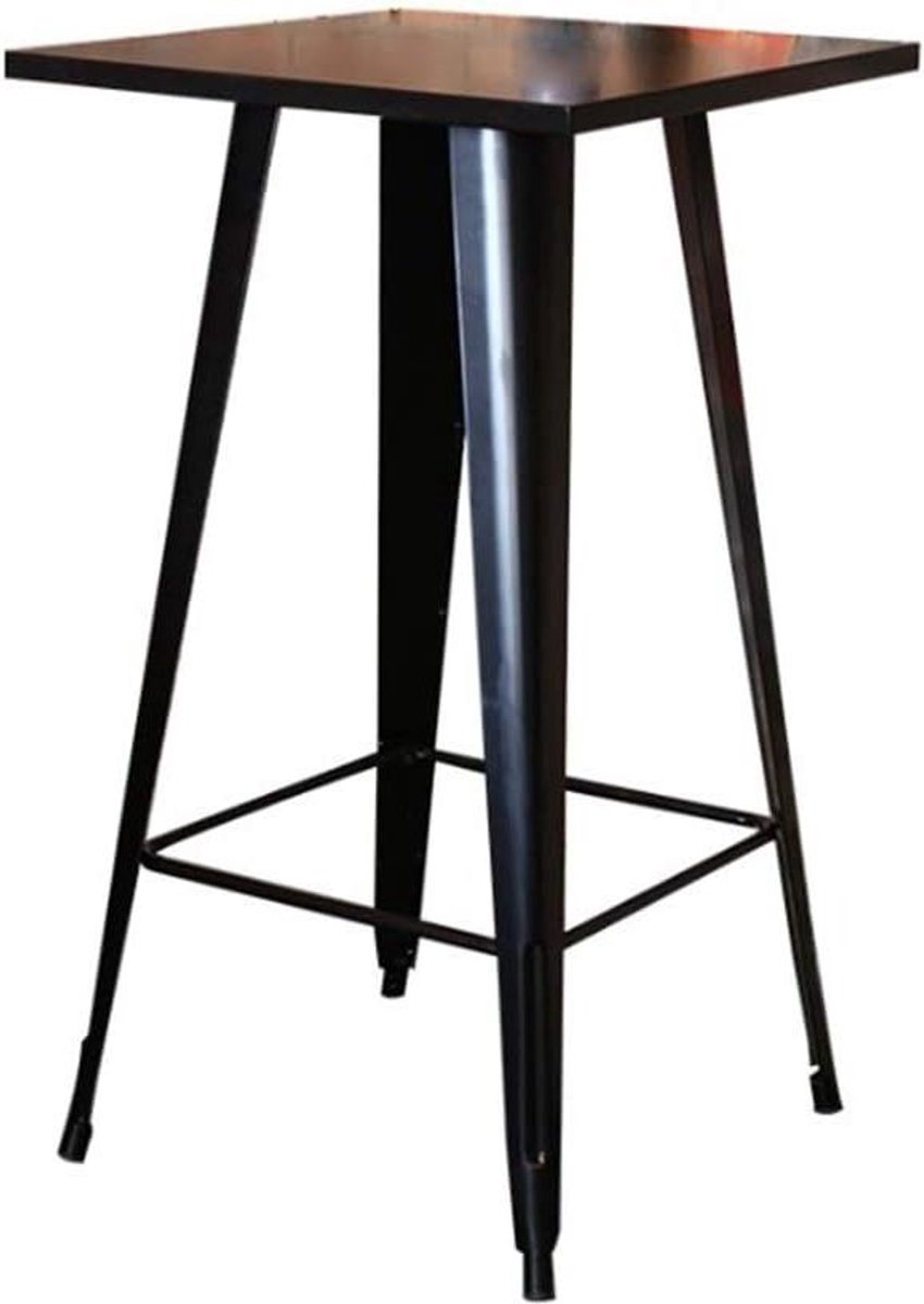 Hoge Bartafel - Bistrotafel Keukentafel - Borrelen en Eten - Industrieel Ontwerp - 60x60x110 cm - Zwart