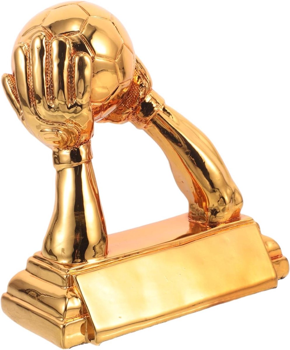 Voetbalbeker Doelman - Keeper Trofee - Voetbalwedstrijd Prijs - Robuuste Hars Materialen - 16 cm - Roségoud