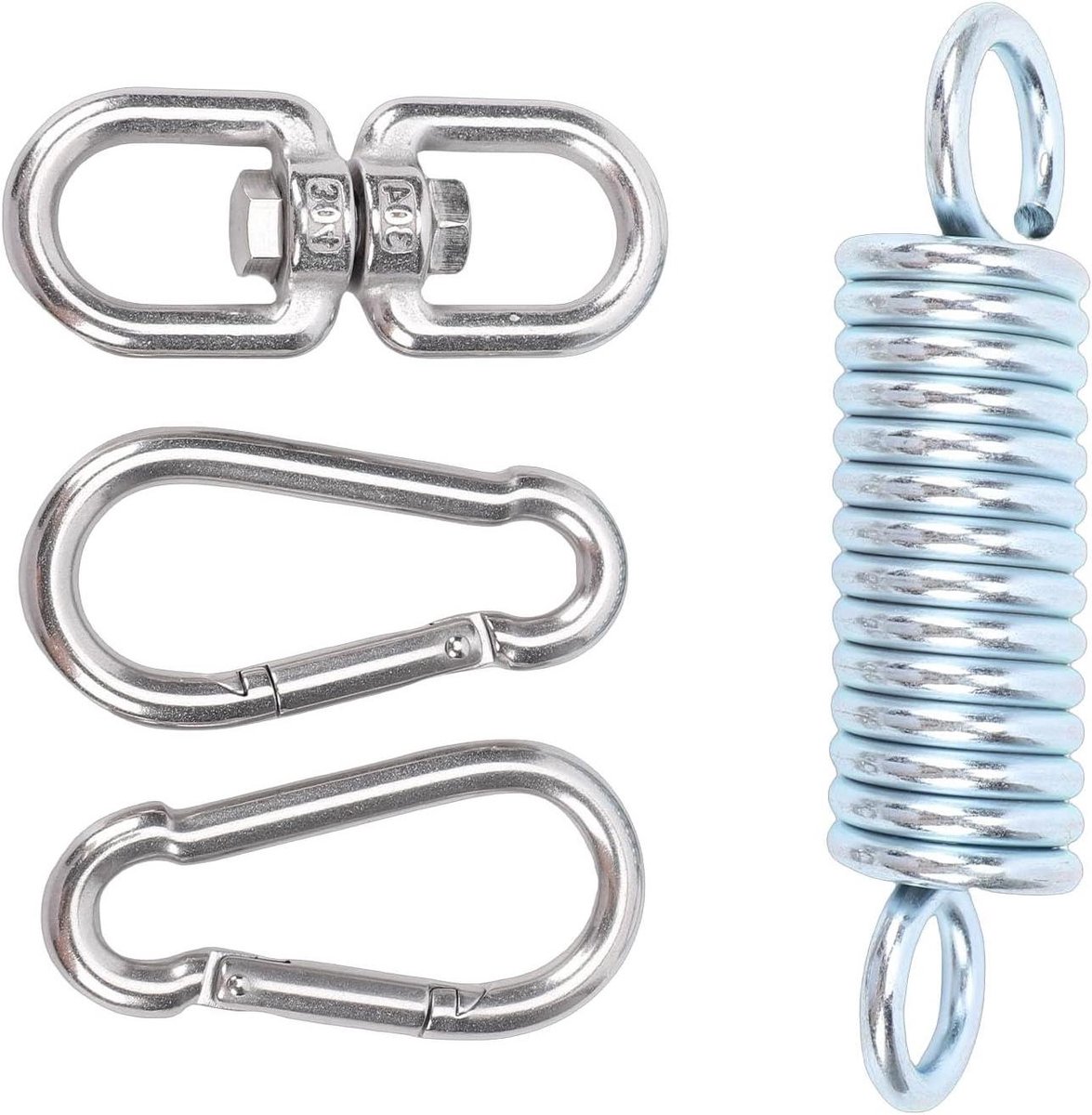 Hangmat Ophangset - Schommel Haak - Ontspanning Ophangen - 360 Graden Draaibaar - 550 Lbs Capaciteit - Zilver