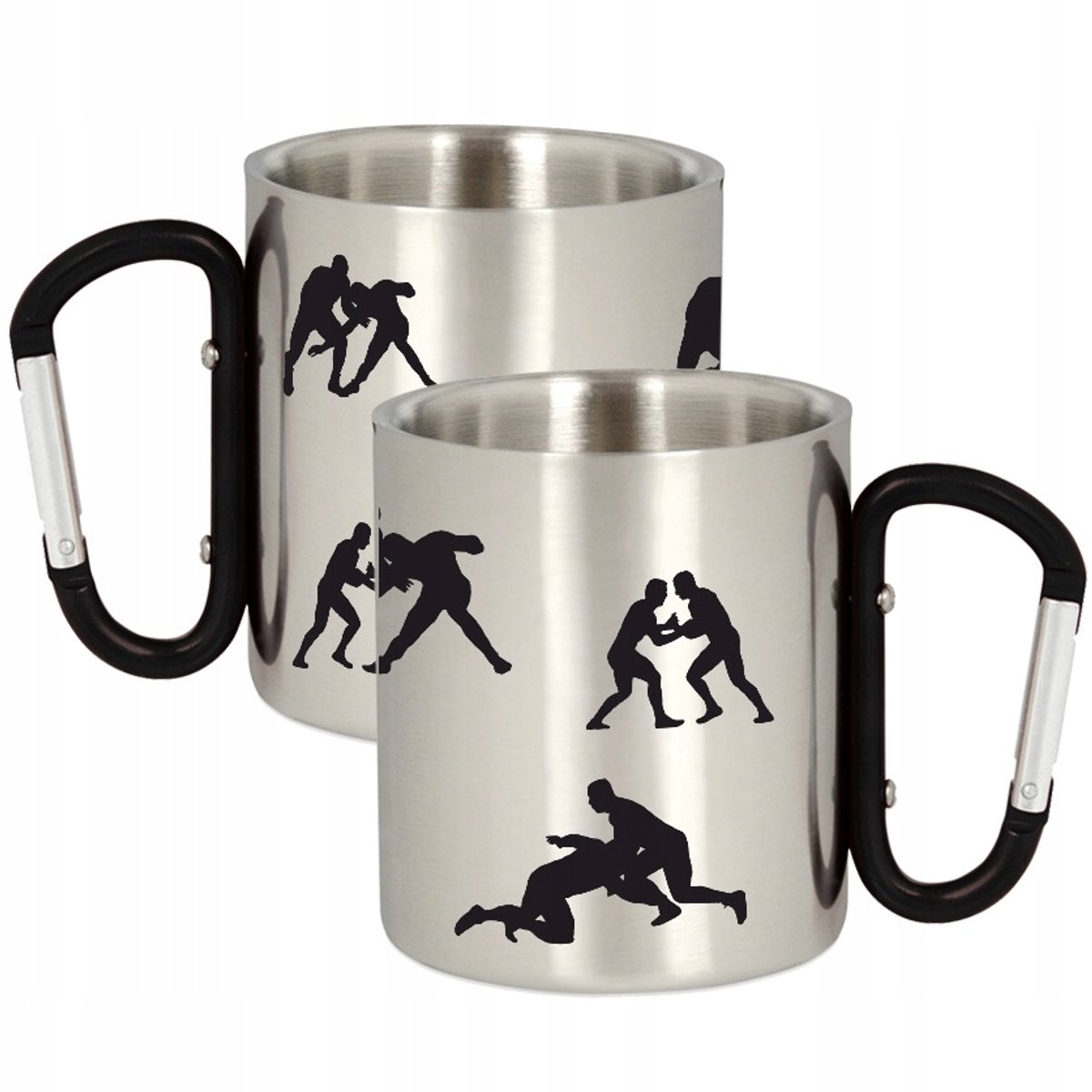 Merkloze Metalen Mok met Karabijnhaak - 300ml
