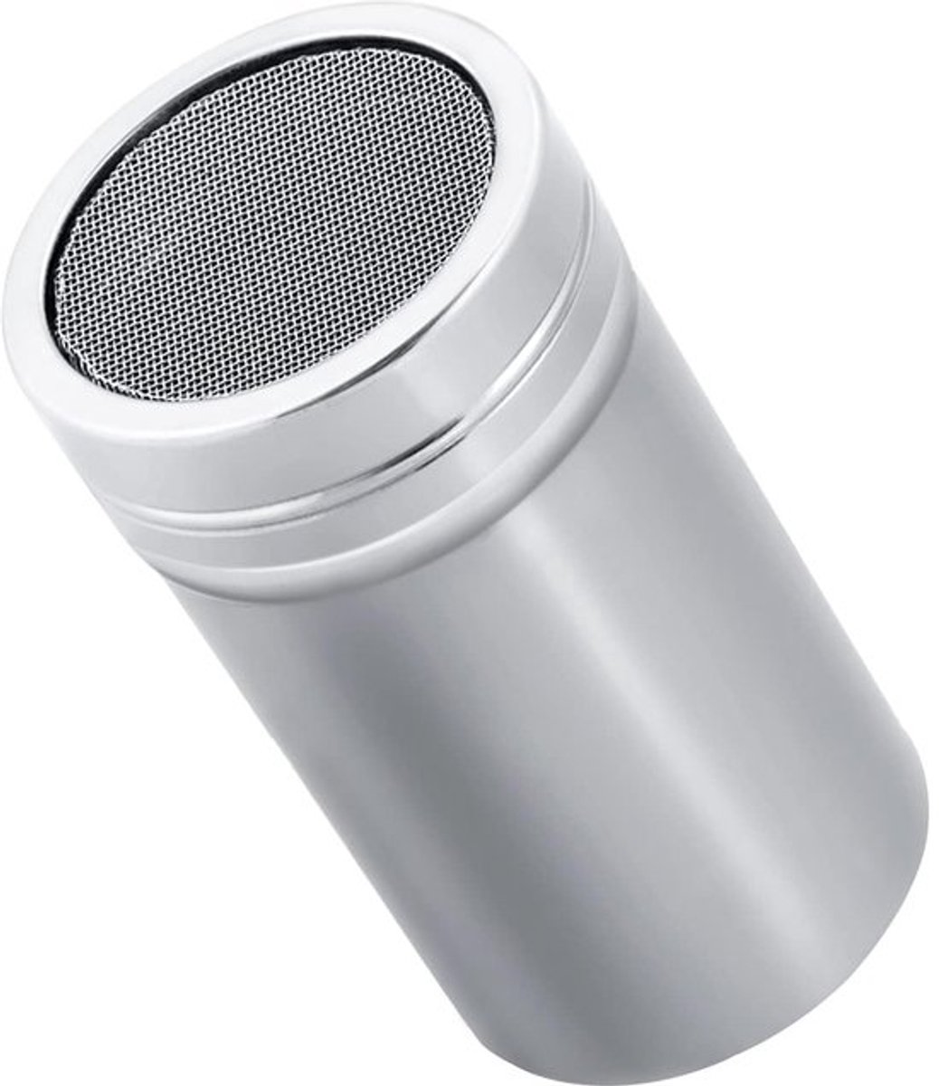 Suiker Shaker Roestvrij Staal - Poeder Shaker - Zeefje - Deksel - Duurzaam - Fijnmazig Gaas - Poedermolen
