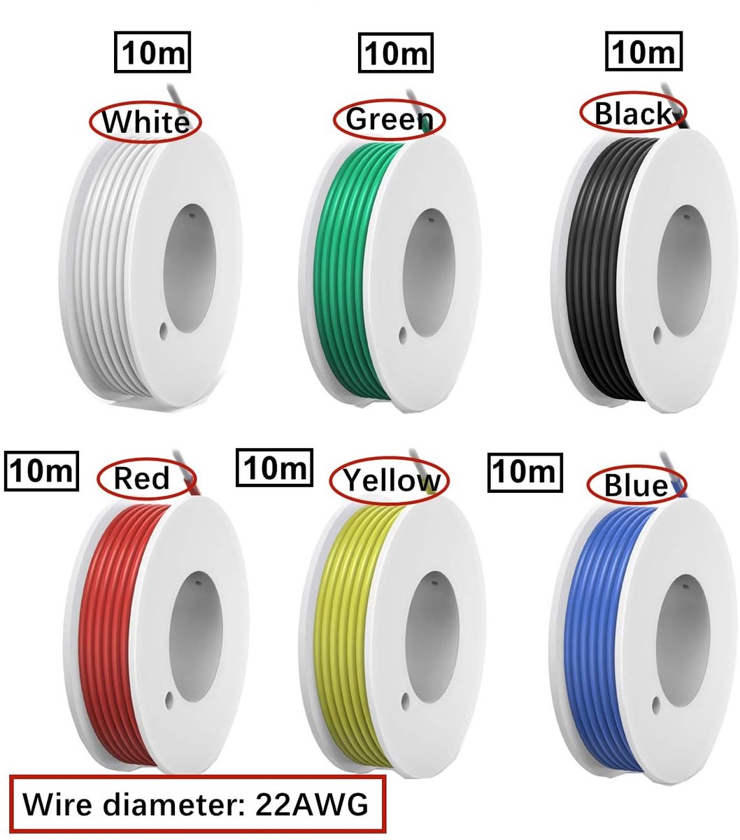 Rc vliegtuig - Elektrische draad 22 AWG - Vaste draad - Siliconen kabelset voor doe-het-zelf elektronica