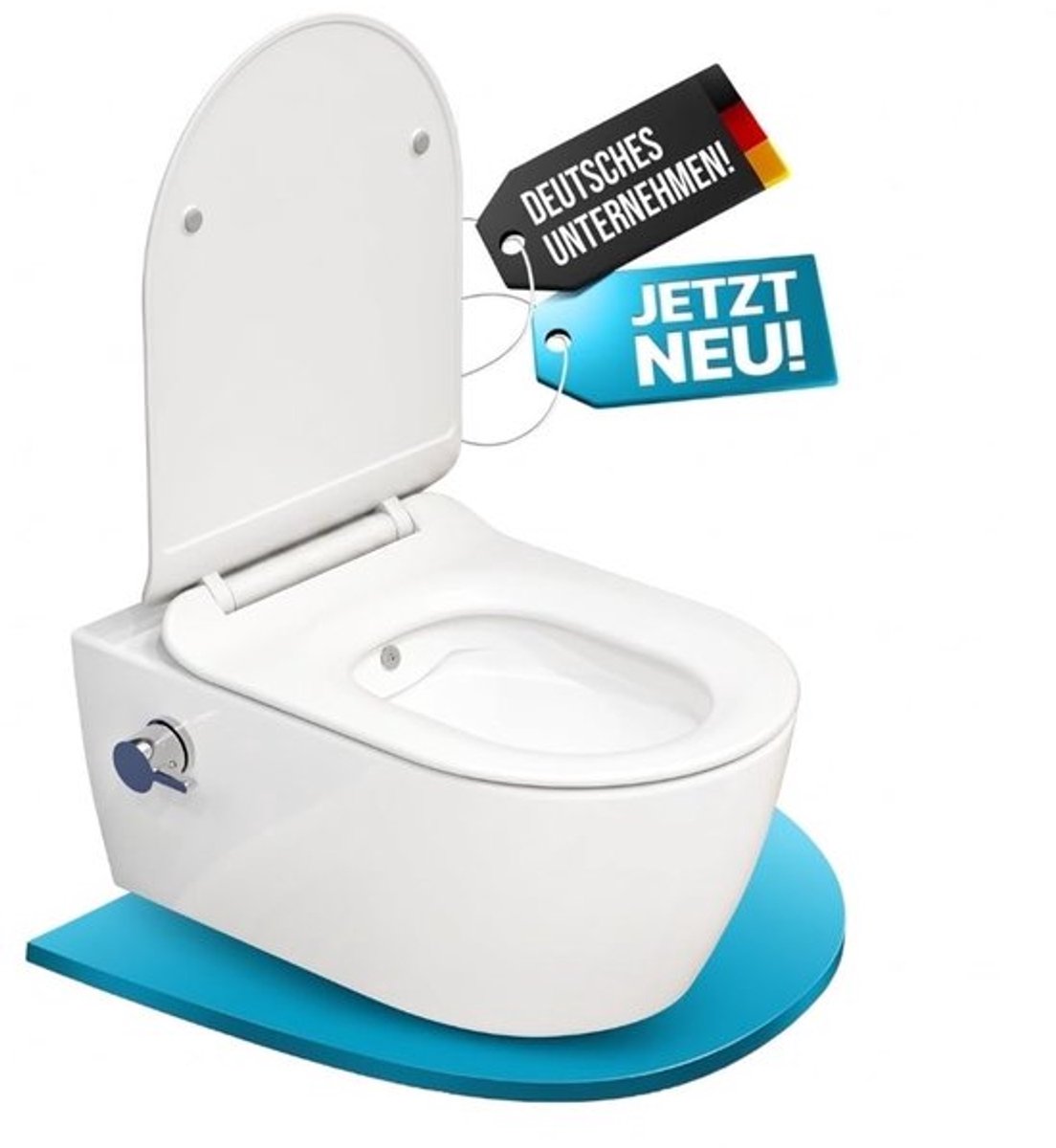 Douche-wc randloos - Geïntegreerde sproeier - Softclose zitting - Warm/koud water - Nano-coating - Diepspoelend 52 cm - Bidet
