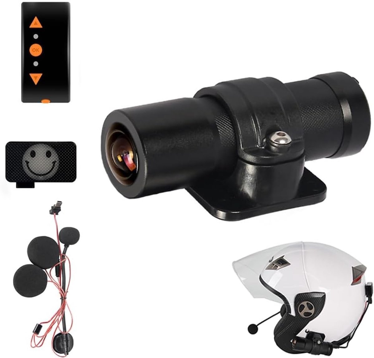 Motorhelm-headset - Zwart - 2K Ultra HD - Waterdichte Motorfiets Helmcamera met Nachtzicht en WiFi