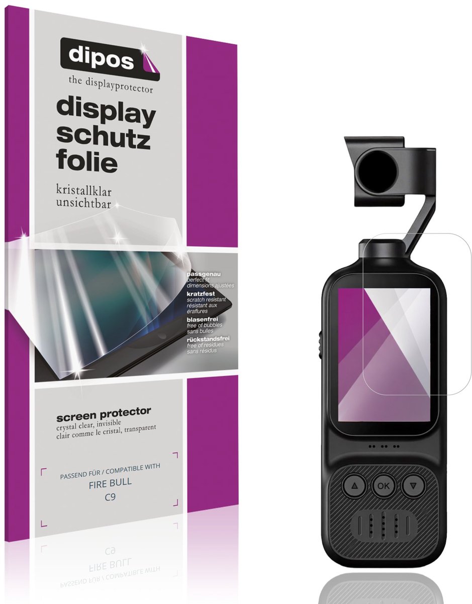 dipos – 4x Beschermfolie geschikt voor FIRE BULL C9 | Krasbestendige & heldere Screenprotector Ultra-Thin