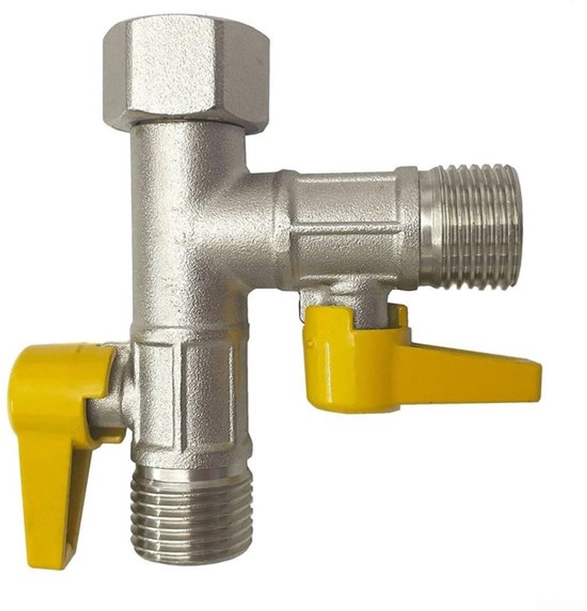 Schlauchhahn-Splitter - 3-Wege-Verteiler - Massief Messing - Adapter 1/2 Zoll - Geschikt voor Tuin - T-Stijl