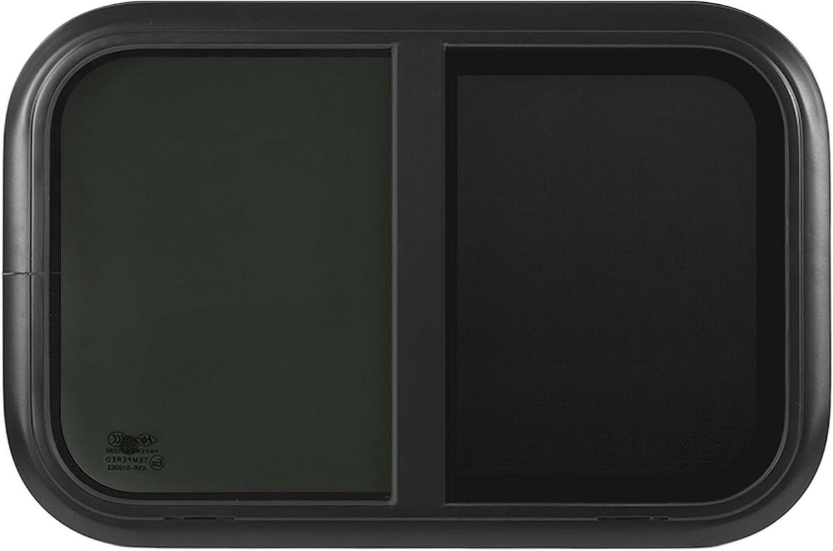 Rond Schuifraam - Beweegbaar Raam Camper - Ventilatie en Licht - Aluminium Frame - 700 x 300 mm - Zwart
