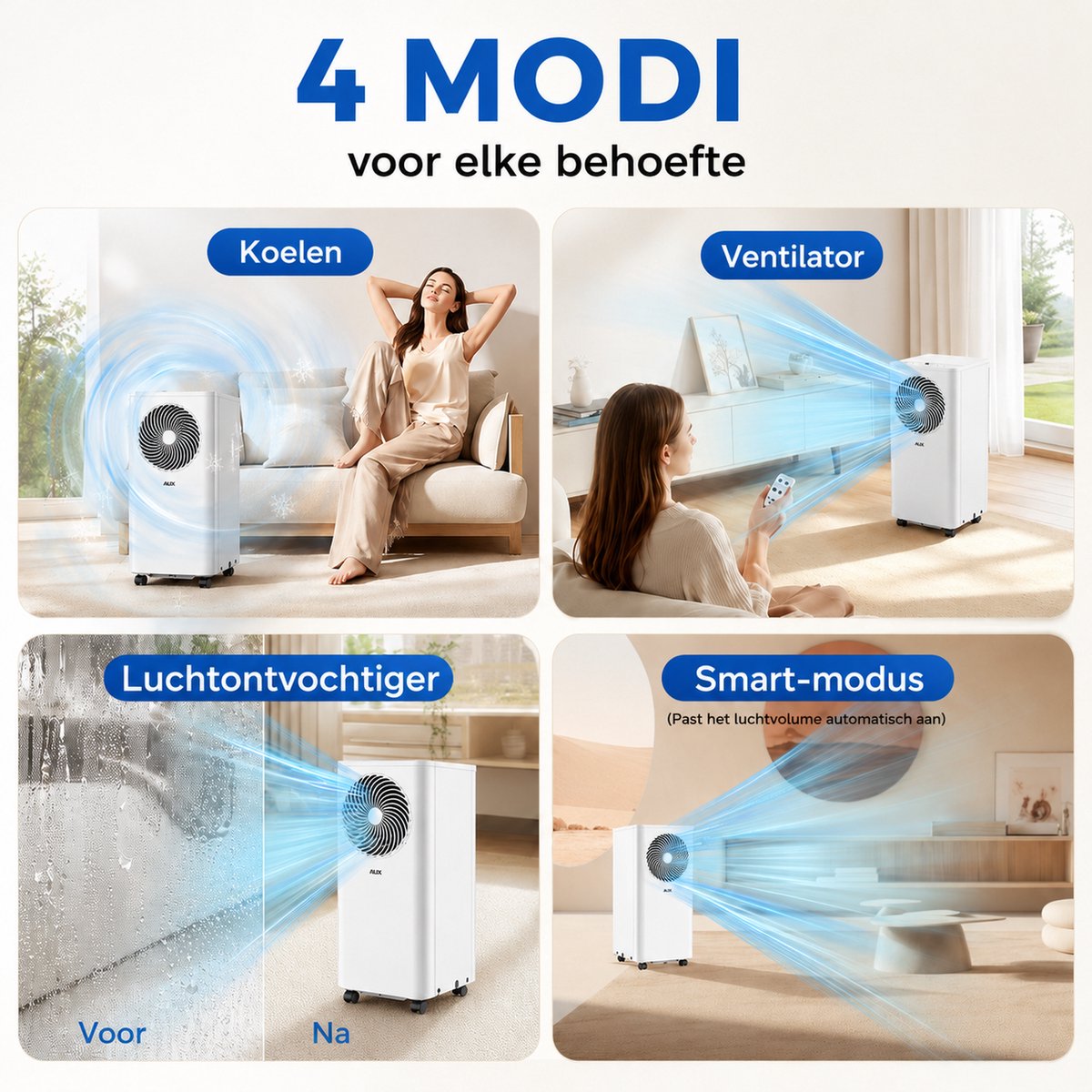 KungFu buy Mobiele airconditioner 9000 BTU 3-in-1 koeler met wifi bediening, afstandsbediening en R290 koelmiddel thumbnail 4