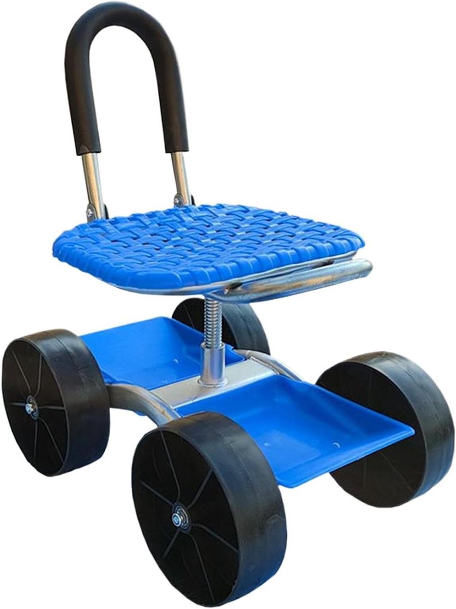 Tuinzitje met Wielen - Rolstoel Tuingereedschap - Tuinieren Zonder Pijn - Verstelbare Zithoogte - 60x47x31 cm - Groen