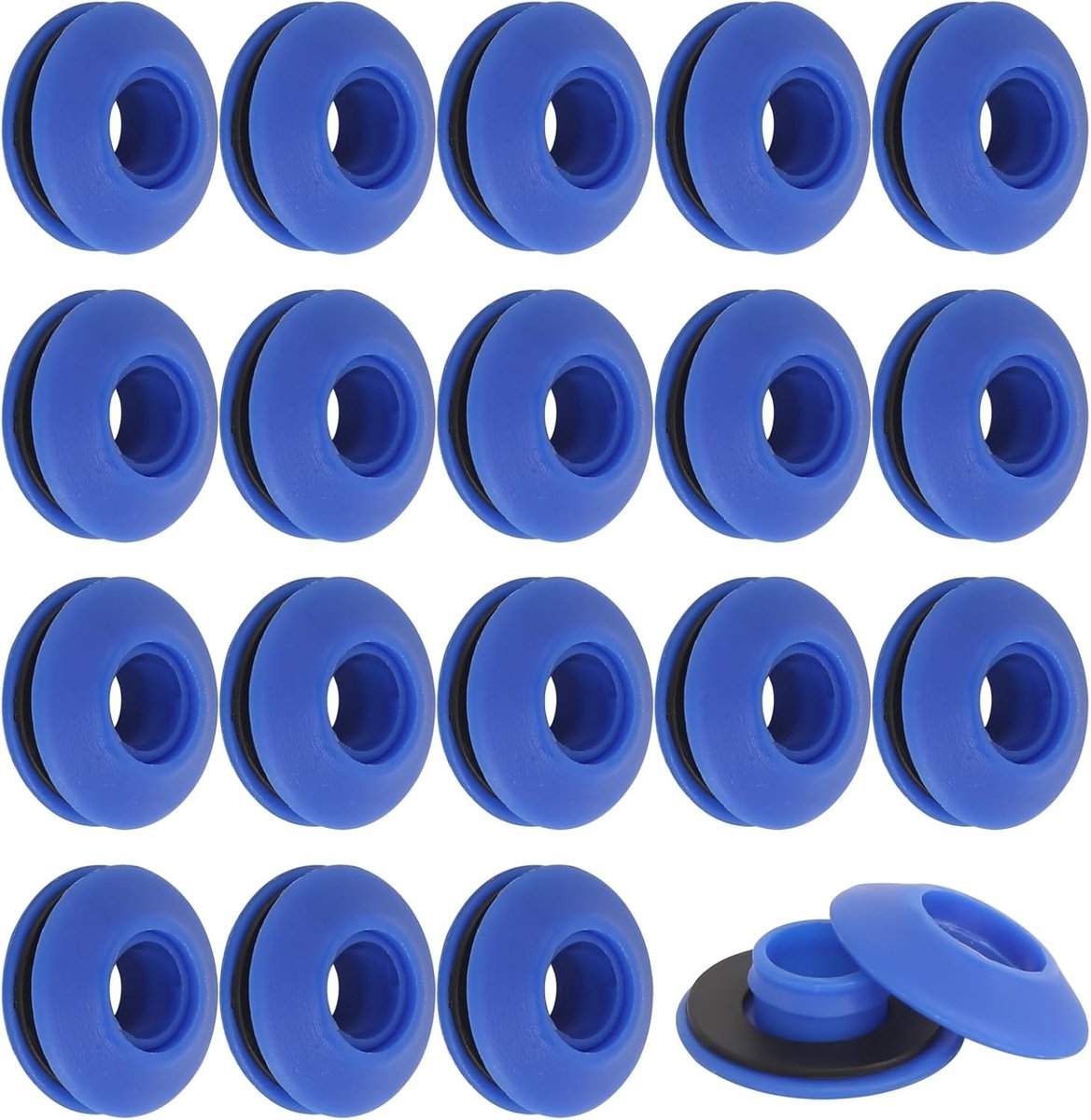 Set van 50 Multifunctionele Plastic Oogjes voor Zeilen, Tenten en Zwembadgordijnen (28 x 28 x 12 mm) - Zelfborende Oogjes voor Duurzaam Gebruik