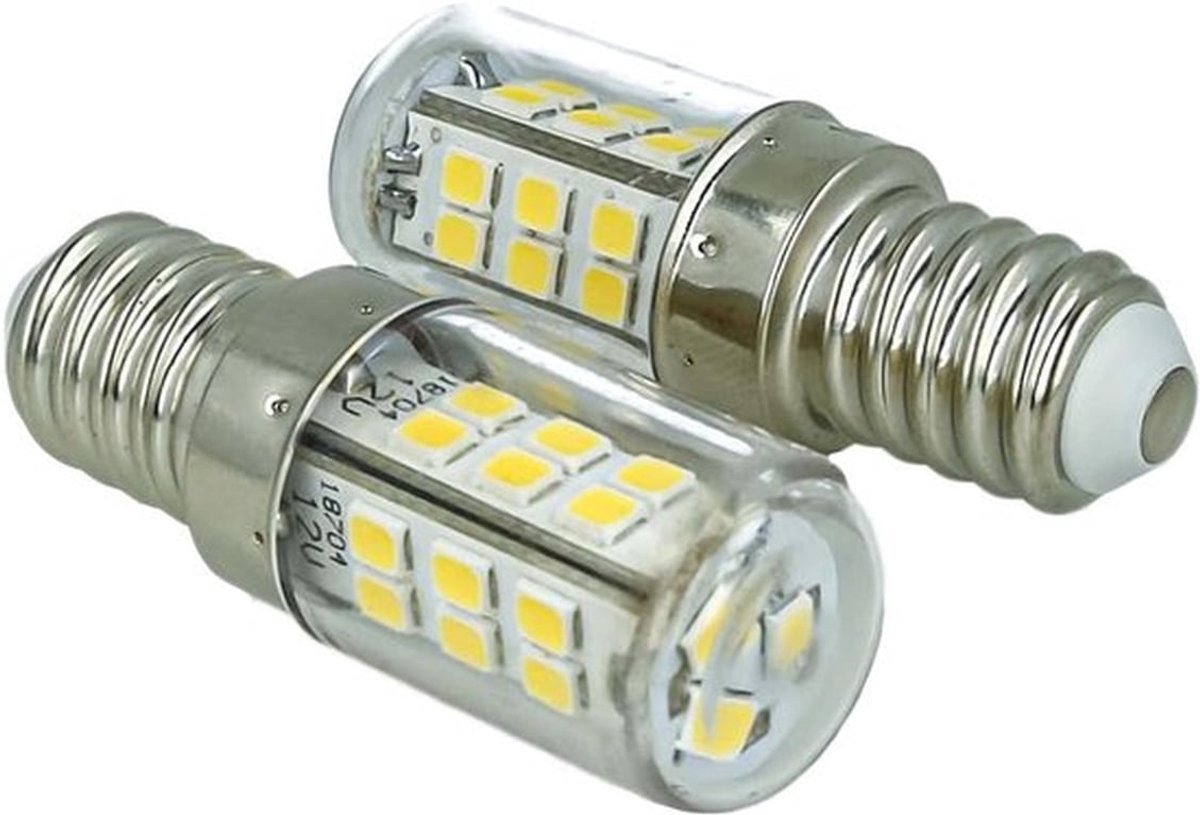 SnelShoppen - 2x E14 LED Lampen 4W 350 Lumen DC 12V 24V voor Begraafplaats Verlichting, Energiezuinig, 360° Illumination, IP40, Super Dun, 4500K