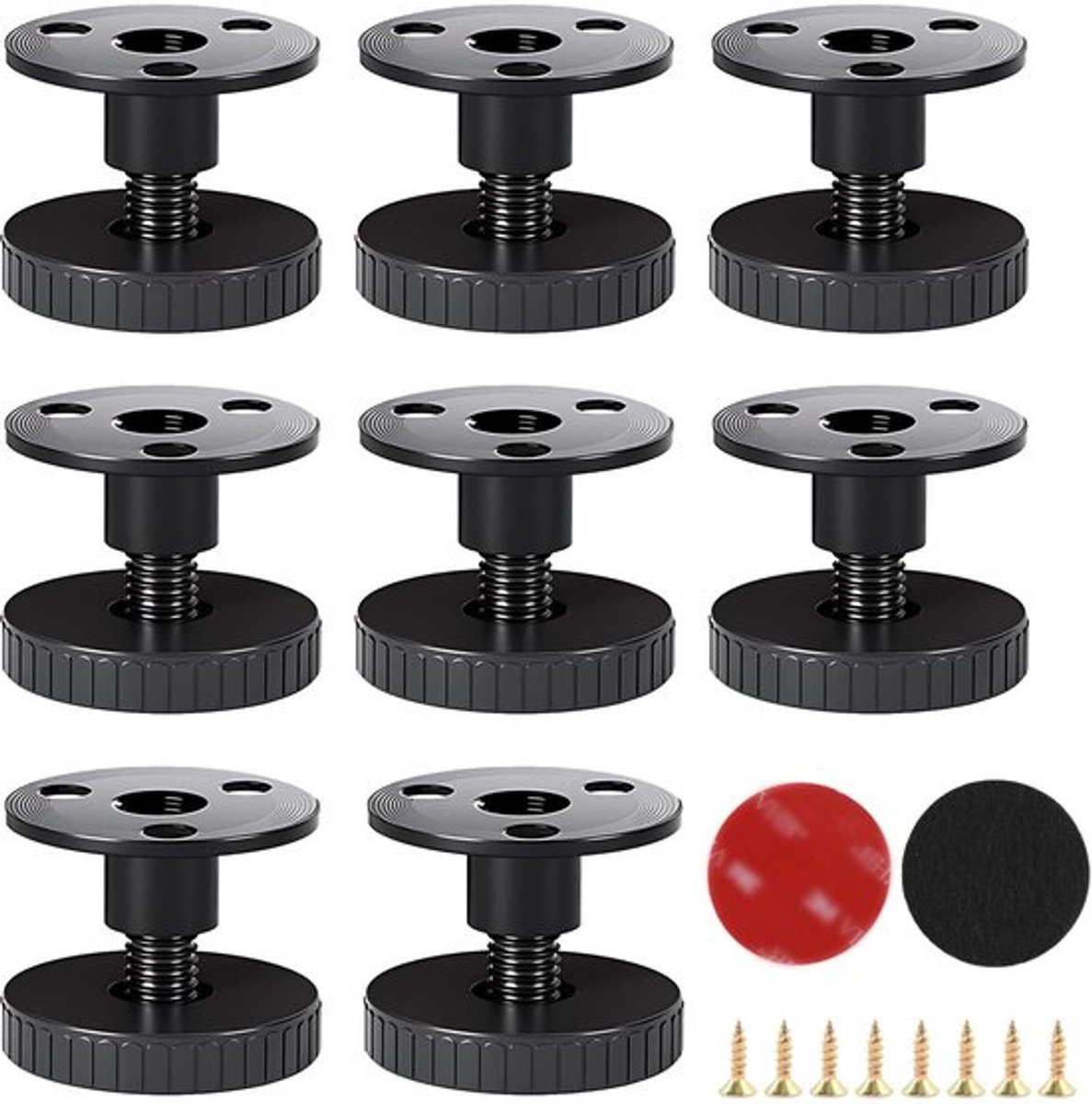 Meubelpoten Verstelbaar 27-40 mm - Set van 8 - Krasbestendig - Steunvoet voor Tafels/Kasten - Tot 200 kg Draagkracht - Antislip Viltpads