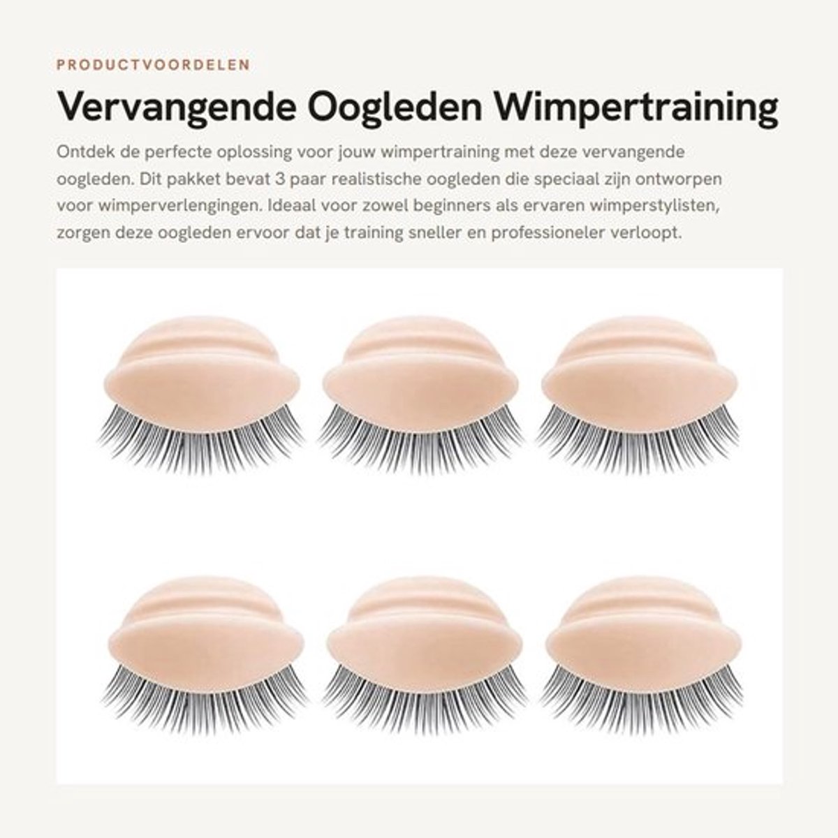 Vervangende Oogleden 3 Paar - Realistische Oogleden - Wimpertraining - Siliconen - Eenvoudig in Gebruik - Professionele Kwaliteit